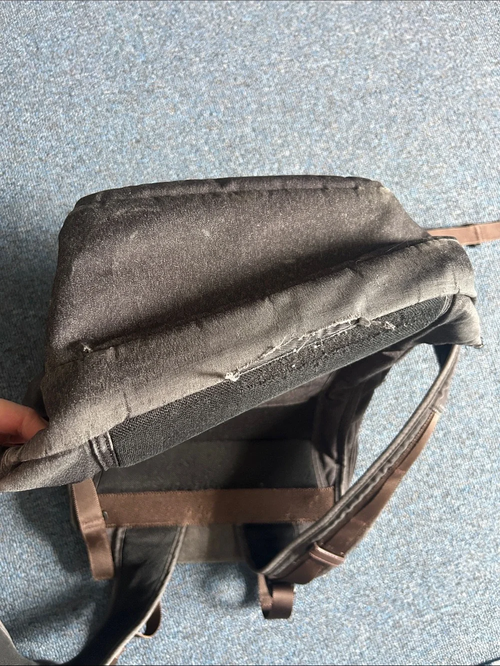 Victorinox Brown Canvas Backpack with Leather Trim